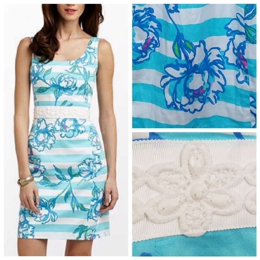 LILLY Pulitzer 00 Serena Beaded Toss the Line Dres